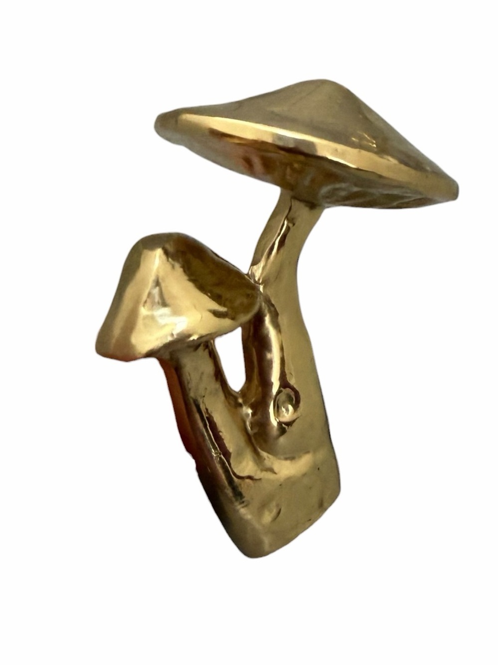 NWOT Anthropologie 2 Gold Mushroom Drawer Knobs - Picture 2 of 5